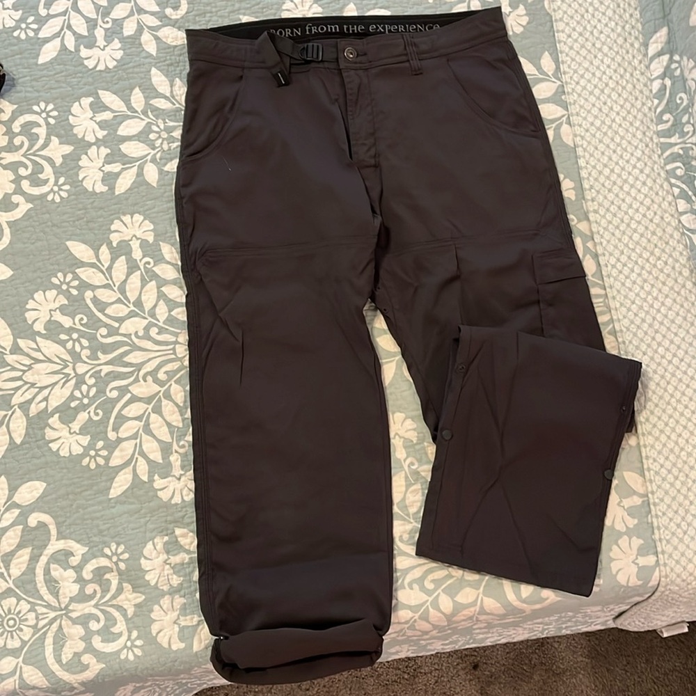 Prana breathe pants, roll up snap cuff or leave straight, size 36 x 32